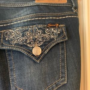 NWT Seven 7 denim slim boot distressed jean sz16